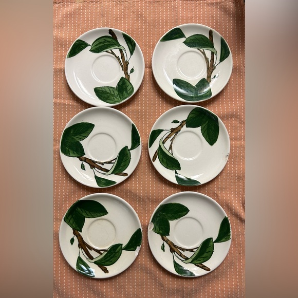 Metlox Poppytrail California Apple Saucers 6 - Picture 1 of 4